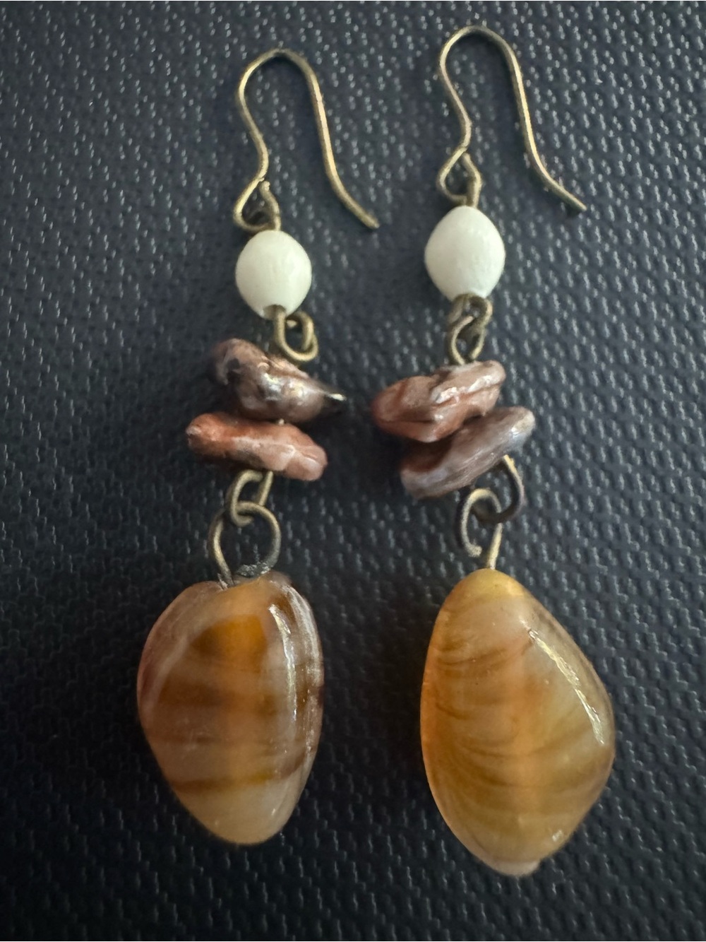 Artisan Bohemian style dangle earrings made of Agate and Jasper